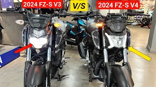 ₹9000 का अन्तर कोन सी लें 2024 Yamaha FZS V4 Vs Yamaha FZS V3 OBD2 Detailed Comparison| price