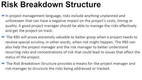 Risk Breakdown Structure