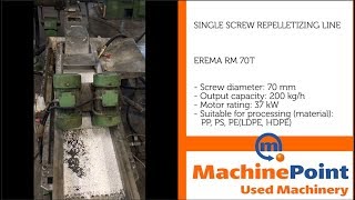 EREMA RM 70T Used SINGLE SCREW REPELLETIZING LINE MACHINES MachinePoint