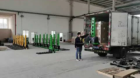 working video of self loading portable forklift electric stacker