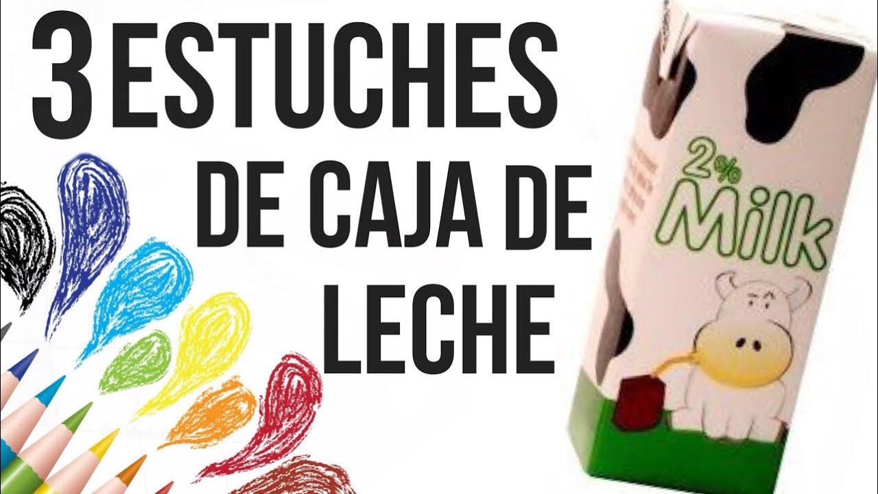 3 Estuches Hechos con Cajas de Leche