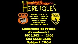 Conférence de presse d'avant match - Saison 2023 2024 -J28 1/2 finale- RCN USC -Nationale - 20240510