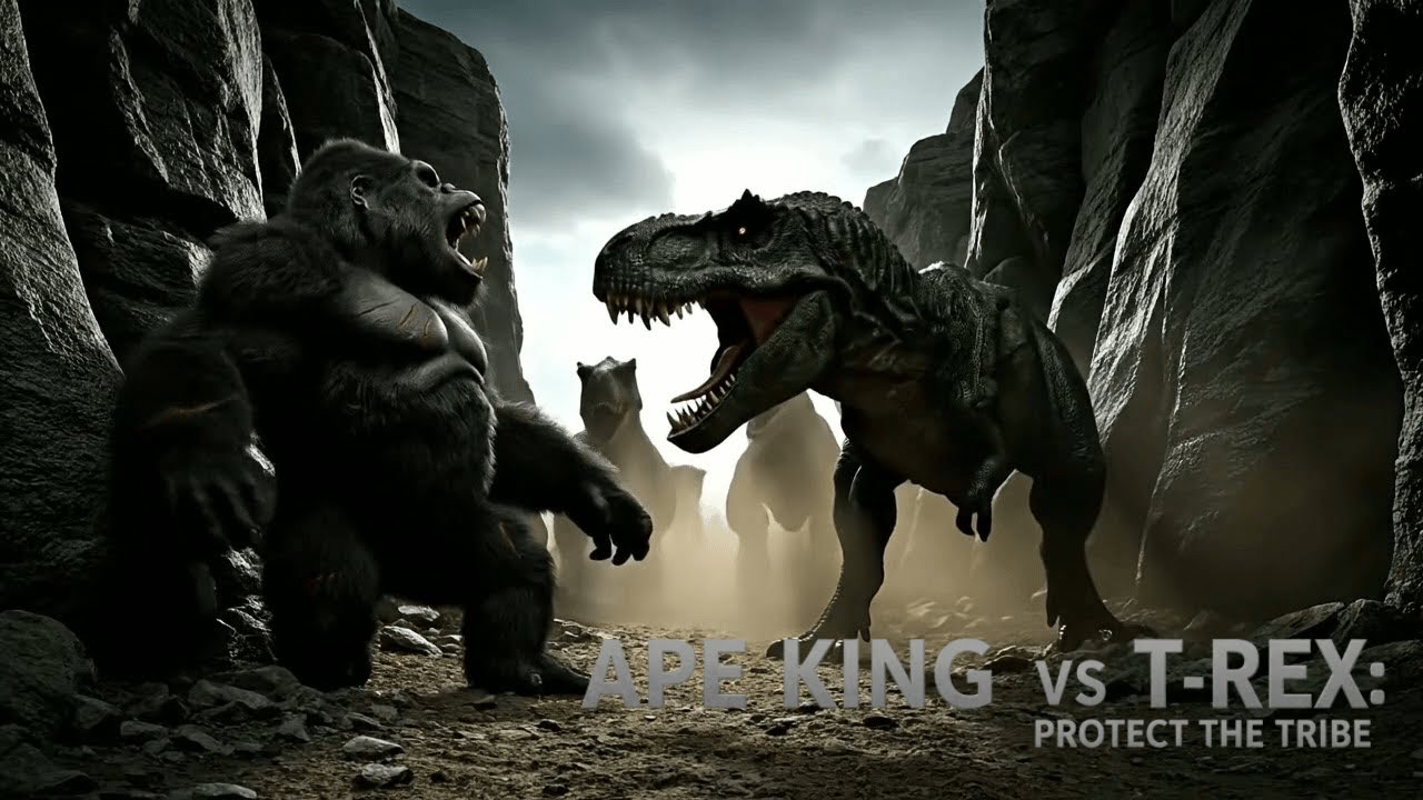 Ape King vs T-Rex: Protect the Tribe | The Ultimate Primal Showdown!