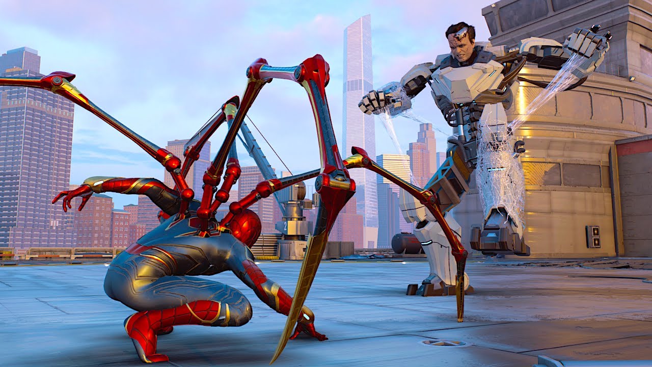 Человек-паук присоединяется к Серебряной Соболихе, чтобы сразиться с Молотоголовым — Marvel’s Spi...