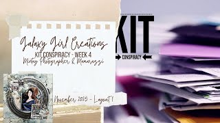 Scrapbooking Process Video: Captured (Kit Conspiracy  - Week 4, Layout 1, Stitches and Stencils)