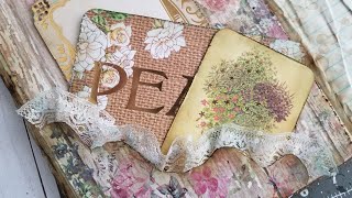 Altered Dollar Tree Composition Book. Vintage meets Shabby Chic. Part 16.