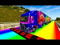 Trucks Cars vs Massive Speed Bumps vs Giant Bulge BeamNG Drive
