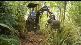 Trail building with mini excavator! (Part 1)