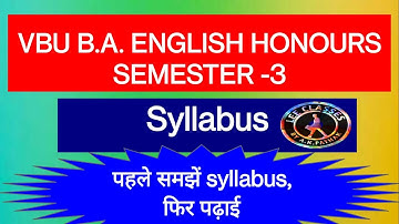 SYLLABUS SEMESTER-3 VBU & BBMKU B.A. ENGLISH HONOURS (IN HINDI) @LEECLASSESAKP