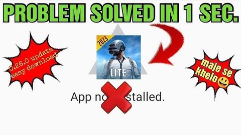 How To Fix Pubg Mobile lite "App Not Installed"| Pubg Lite Not Installed Error | I Can