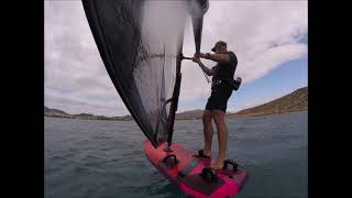 JP Hydrofoil 120 with Fanatic Foil 1000cm2 and 5.4 ACF sail, wind around 20+ knots