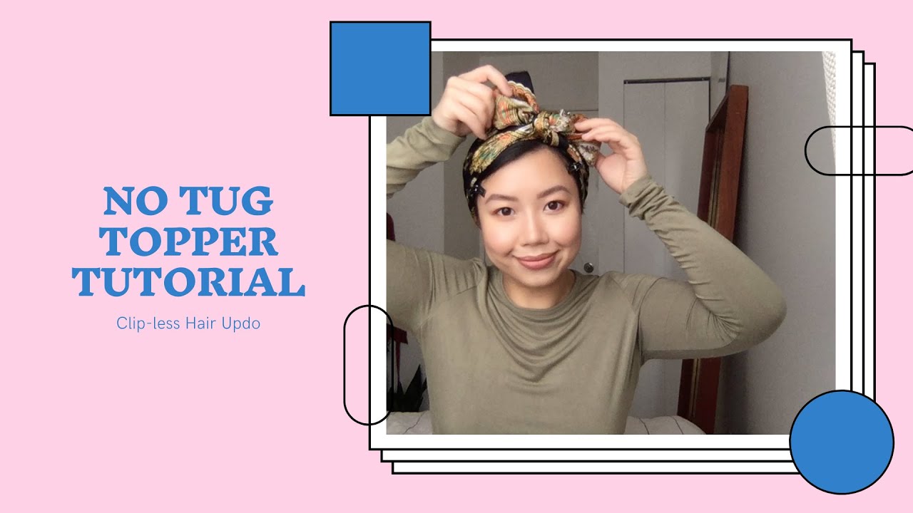 No Clips Hair Topper Updo! Hide Bald Spots, Thin and Oily Hair - YouTube