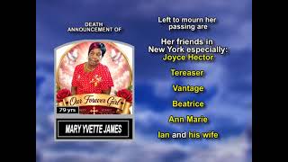 Mary Yvette James ~ Long Obituary