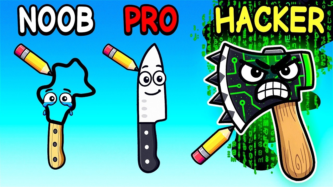 NOOB vs PRO vs HACKER in Draw Knife