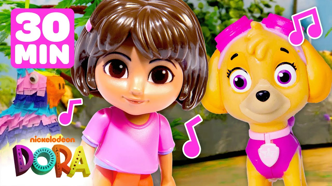 Dora Toys Fun Adventures & Rescues! 🌸🎶 w/ PAW Patrol Skye | 30 Minutes | Shimmer and Shine