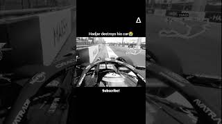 Hadjar destroys his car #formula1 #miamigp #hadjar #redbullracing