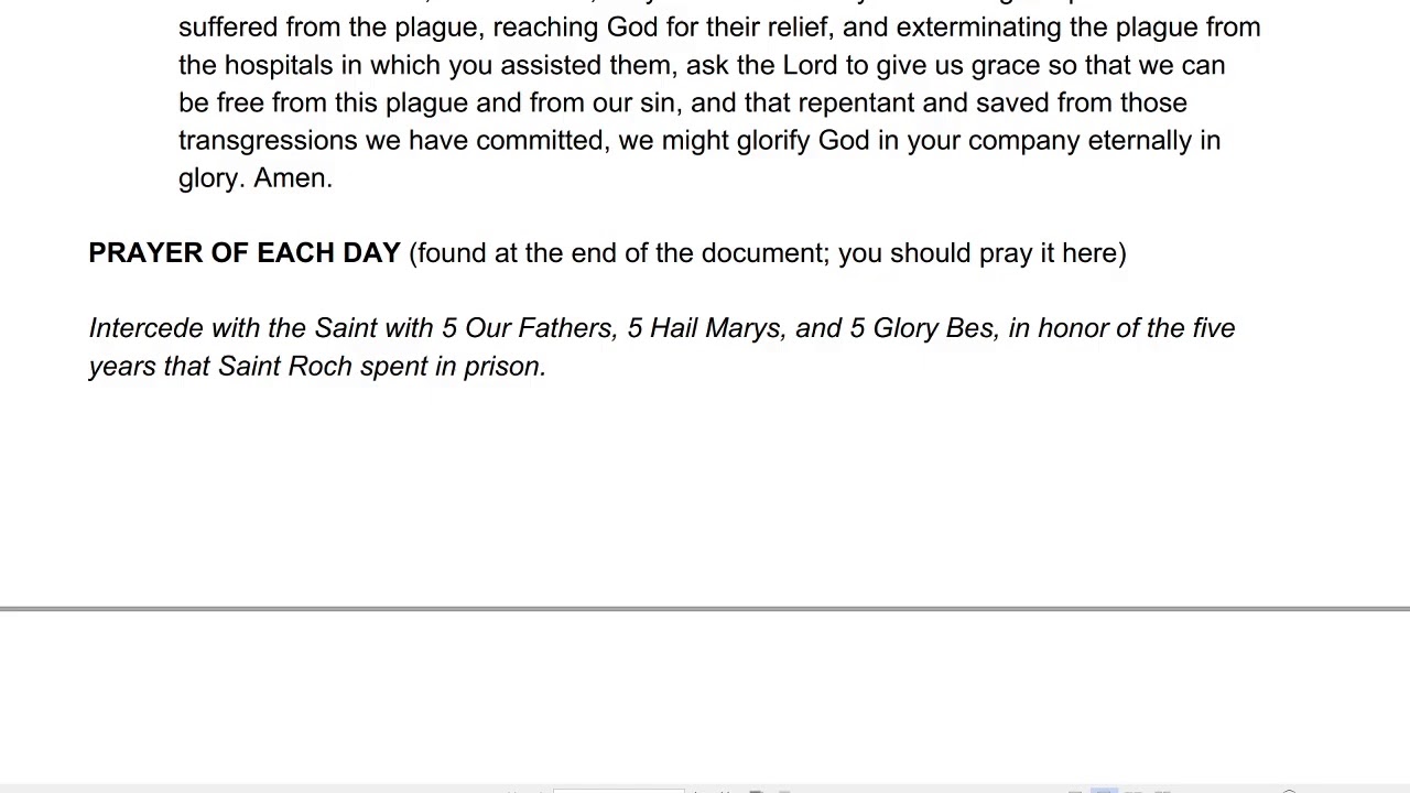 6th Day Novena to St. Roch YouTube