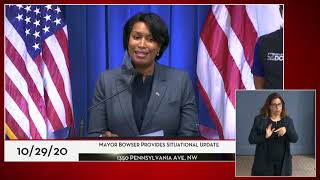 Mayor Bowser Provides Situational Update, 10/29/20