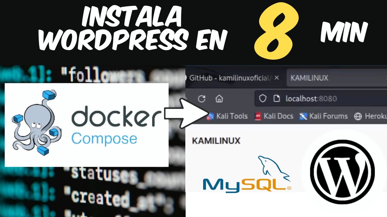 WORDPRESS EN 8 MINUTOS || INSTALA Y CONFIGURA CON DOCKER COMPOSE - YouTube