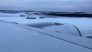 Onboard Finnair A350 dawn landing in snowy Helsinki!