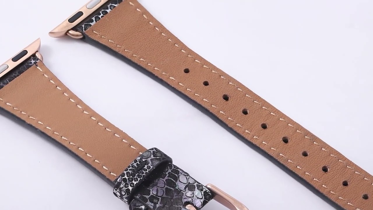 Leather Apple Watch Band - Snake Skin