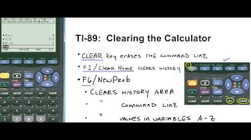 TI-89:  Clear Content (command line, history, variables A-Z)