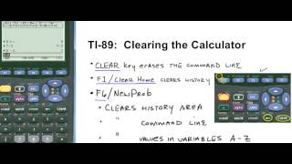 TI-89:  Clear Content (command line, history, variables A-Z)