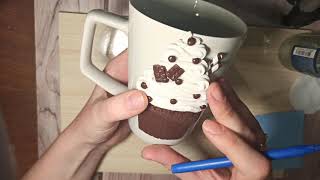 How to glue polymer clay decor to a mug | Video tutorial