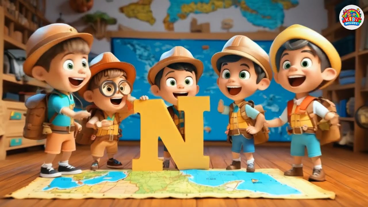 Letter N Song | Funny kids cartoon song with lyrics 