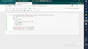 PROGRAM PYTHON MENGHITUNG NILAI TERKECIL & TERBESAR SERTA NILAI RATA RATA