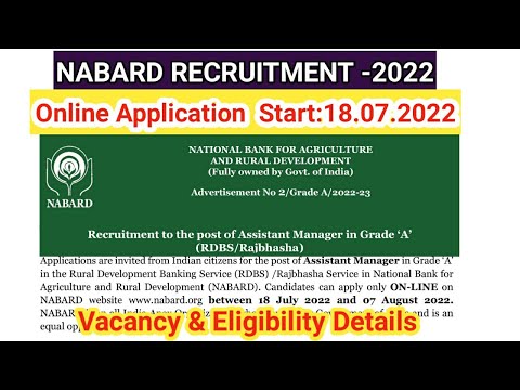 NABARD Recruitment 2022/ Assistant Manager/ vacancy & eligibility / bank jobs