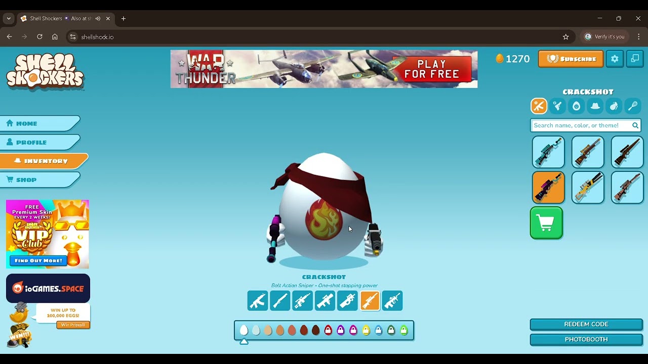 Redeeming the *SUPER RARE* Red Gogles | Shell Shockers code cracks