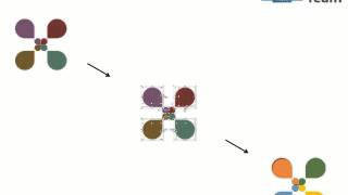 petal diagram with business icons flat powerpoint design