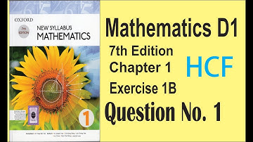 (O-L-13) Mathematics D1, 7th Edition, Exercise 1B, Question No. 1, Highest Common Factor,  (URDU)