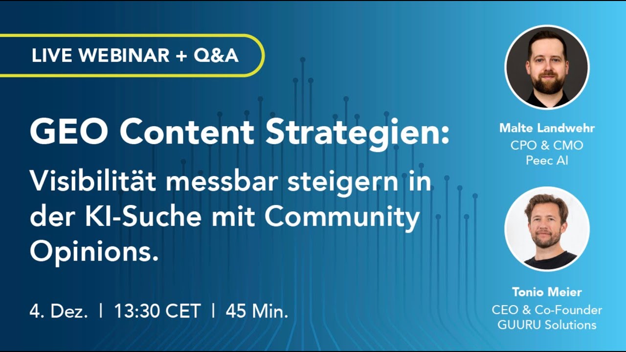 GEO Content Strategien: Visibilität messbar steigern in der KI-Suche mit Community Opinions.