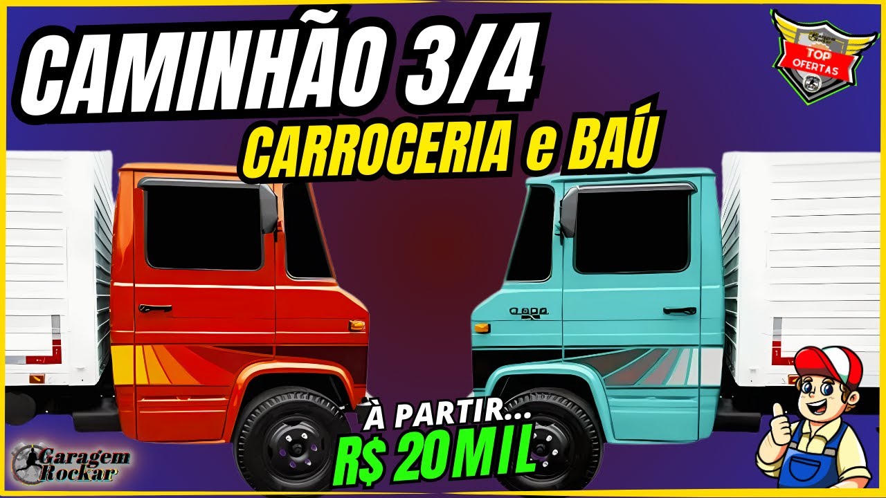 TOP OFERTAS de CAMINHÃO 3/4 BARATO no BAÚ e CARROCERIA de MADEIRA À PARTIR DE 20 MIL #caminhão3/4