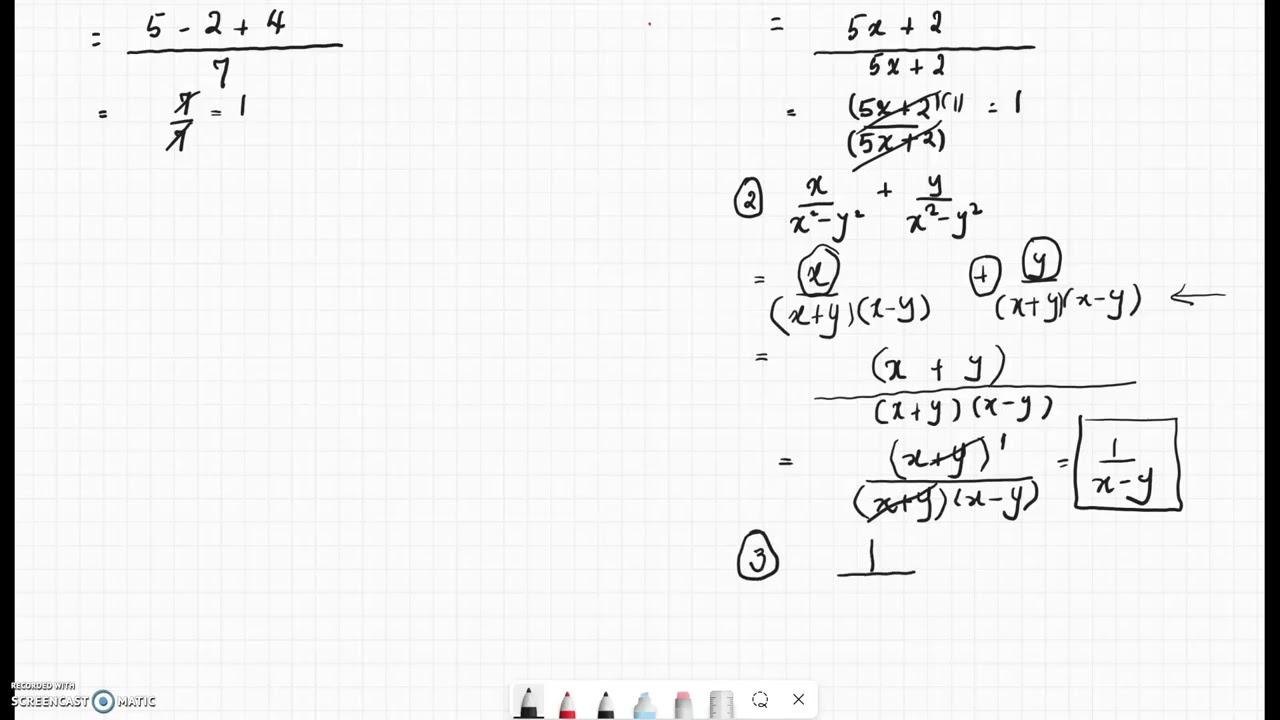 MTH100 Section 6.2 Add&Subtract Rational Expressions Part 1