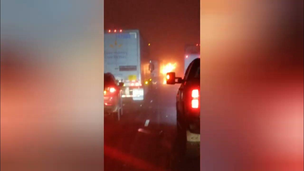 multi car pileup on I35 south of Edgerton ks. with a semi fire and