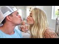 Kissing in front of our 1 year old daughter to see how she reacts... *Hilarious Reaction*