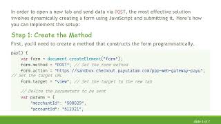 How to Open a New Tab with a POST Request in Angular