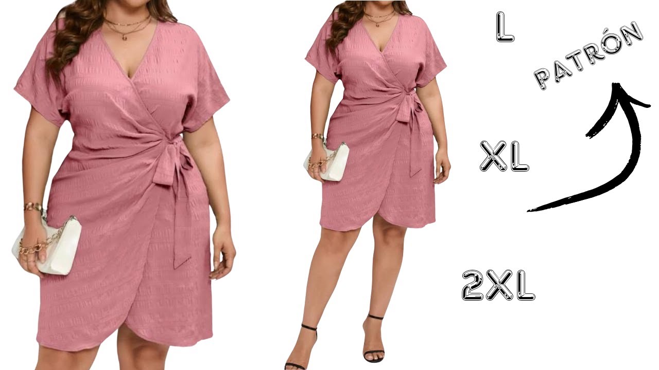 Hazlo a la Medida paso a paso, Vestido Cruzado para dama, Patrón fácil de diseñar