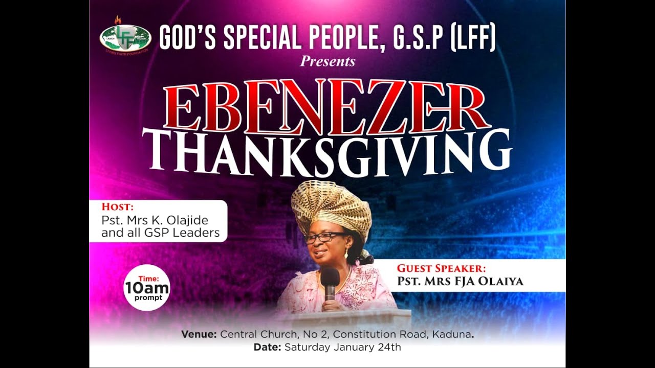 GOD'S SPECIAL PEOPLE | EBENEZER THANKSGIVING | PST. MRS. FJA OLAIYA | 24 / 01 / 2026