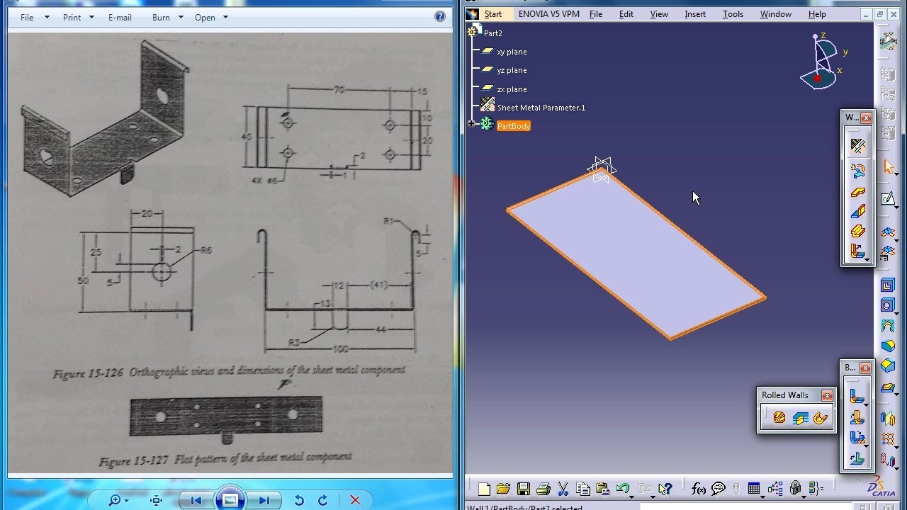 Catia V5 Tutorial|Practice1 for beginners P1|Sheetmetal