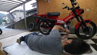 CT125 ハンターカブ　武川スクランブラーマフラー取り付け