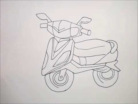 Kako nacrtati Skuter / How to draw a Cartoon Scooter easy - YouTube