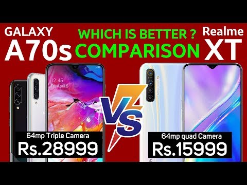 Samsung Galaxy A70s vs Realms XT   Display  Performance  Battery  64MP Camera   Which is Best  