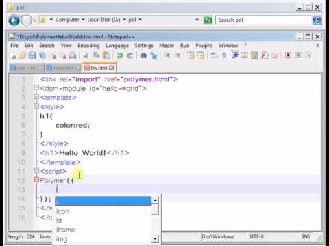Polymer with IIS(without nodejs and bower): Hello World example