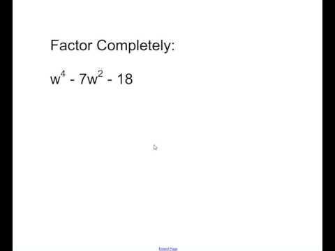 Factoring Higher Order