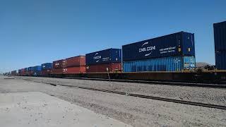EB UP Port Stack/Domestic Intermodal Train at Daggett Ca! #bigbossrailfanner