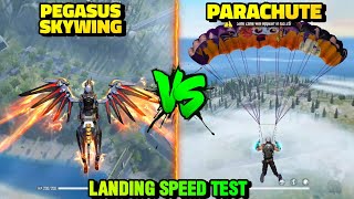 PEGASUS SKYWING VS PARACHUTE | LANDING SPEED TEST IN FREE FIRE | BROKEN JOYSTICK